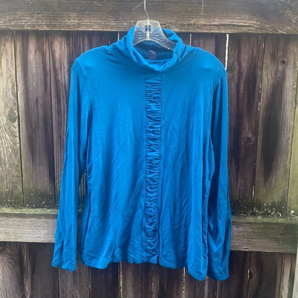 Kenneth Cole teal turtleneck top sz. L